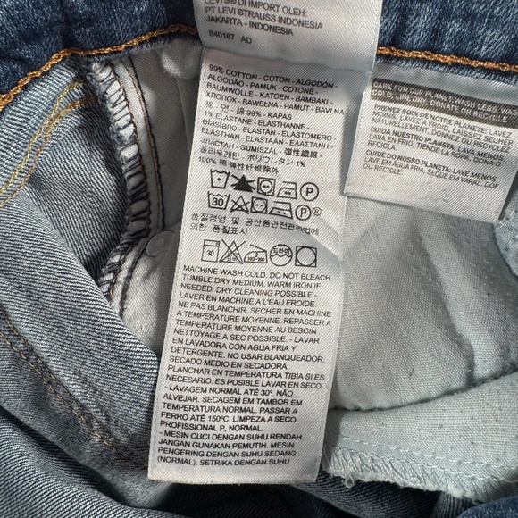 Levis Jeans Womens 30 Blue 505 Straight Mid Rise Medium Wash Stretch - Picture 6 of 13